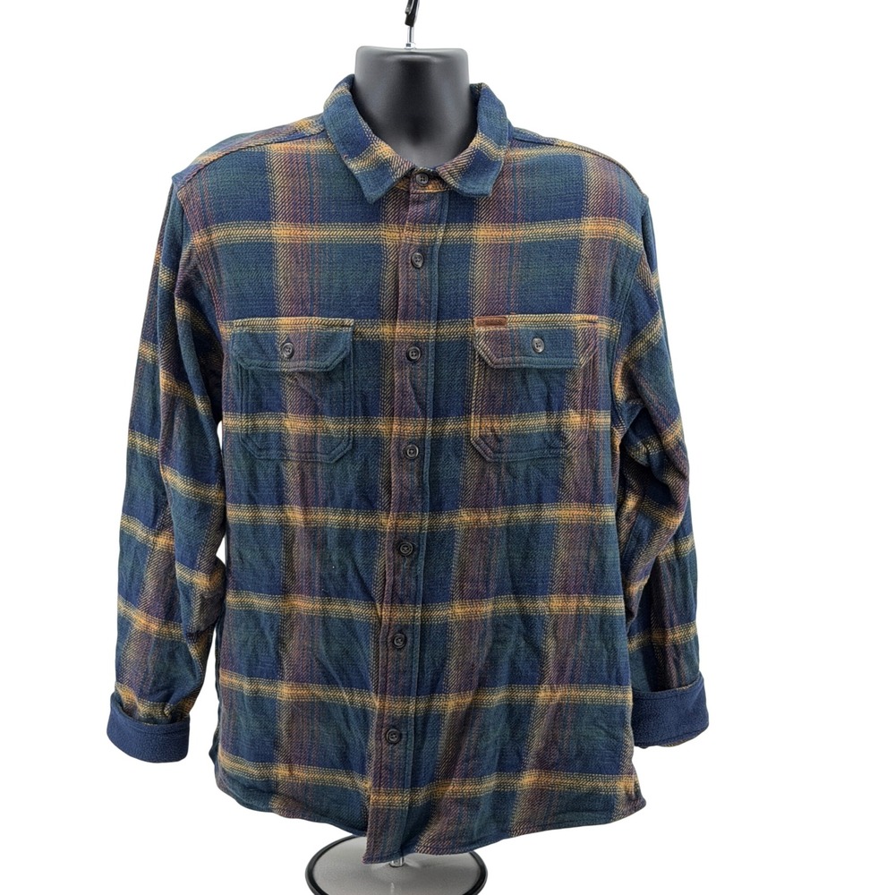 Orvis Shirt Mens L  Plaid Fleece Lined Flannel Button Front Heavyweight Shacket